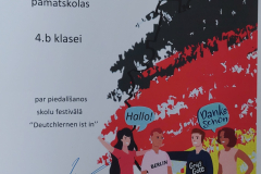 Pateicība Daugavpils Vienības pamatskolas 4.b klasei par piedalīšanos skolu festivālā "Deutchlernen ist in"