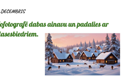 20. decembris - Nofotogrāfē dabas ainavu un padalies ar klasesbiedriem.