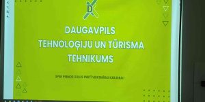 Prezentācijas slaids ar tekstu Daugavpils Tehnoloģiju un tūrisma tehnikums