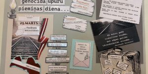 Plakāts Komunistiskā genocīda upuru piemiņas diena ar dažādu info